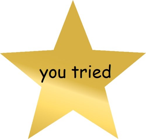 “You tried” gold star meme in comic sans